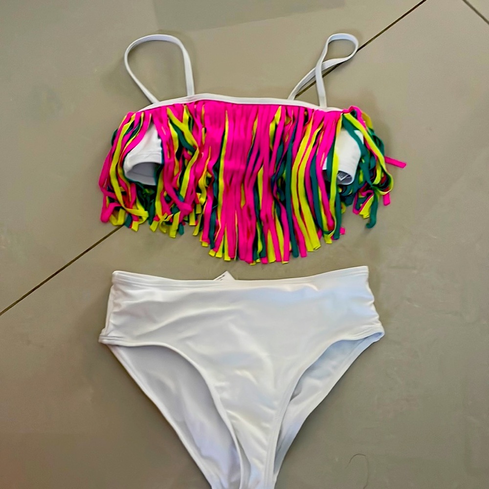 Girl Bikini Size 12 white Swim suite